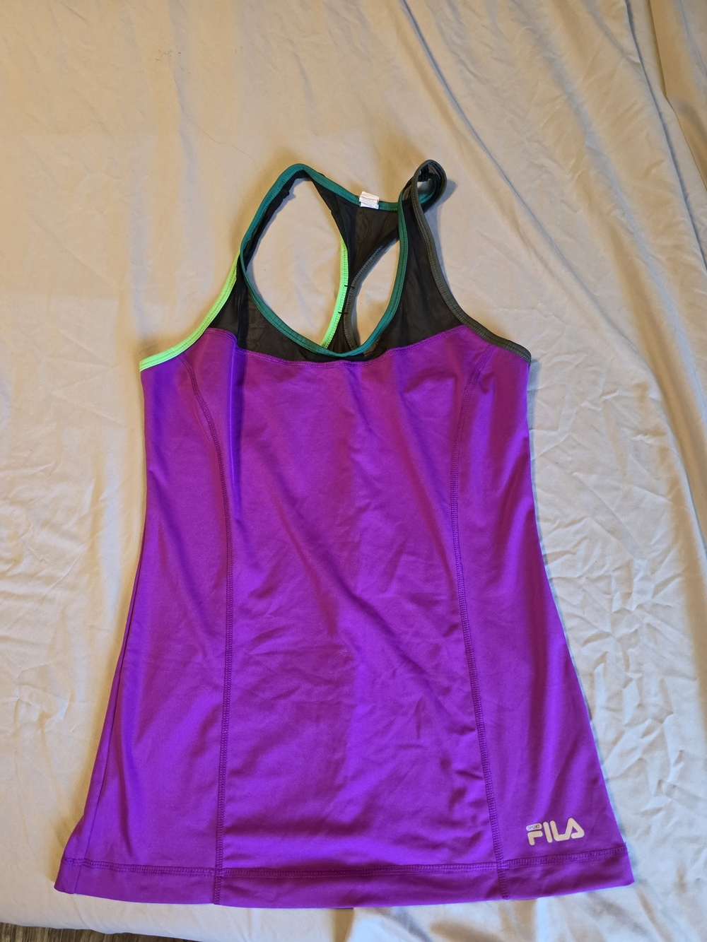 Fila Purple Racerback Tank with Neon Trim